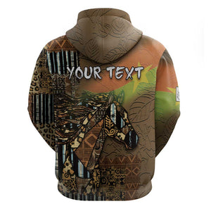 Personalized Burkina Faso Hoodie African Tribal Horse Patchwork Style - African Pride