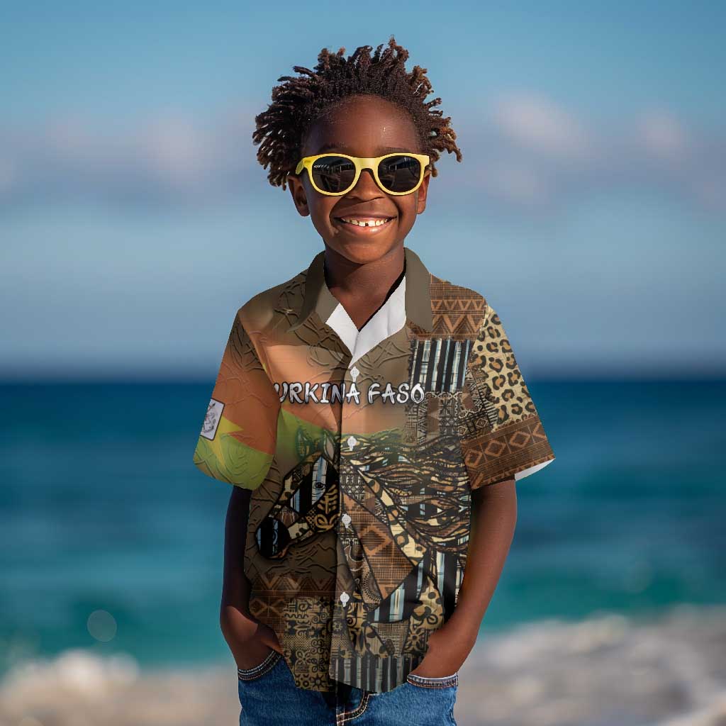 Personalized Burkina Faso Kid Hawaiian Shirt African Tribal Horse Patchwork Style - African Pride