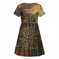 Personalized Burkina Faso Kid Short Sleeve Dress African Tribal Horse Patchwork Style - African Pride
