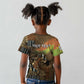 Personalized Burkina Faso Kid T shirt African Tribal Horse Patchwork Style - African Pride