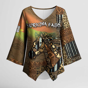 Personalized Burkina Faso Kimono Sleeve Blouse African Tribal Horse Patchwork Style - African Pride