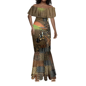 Personalized Burkina Faso Mermaid Dress African Tribal Horse Patchwork Style - African Pride