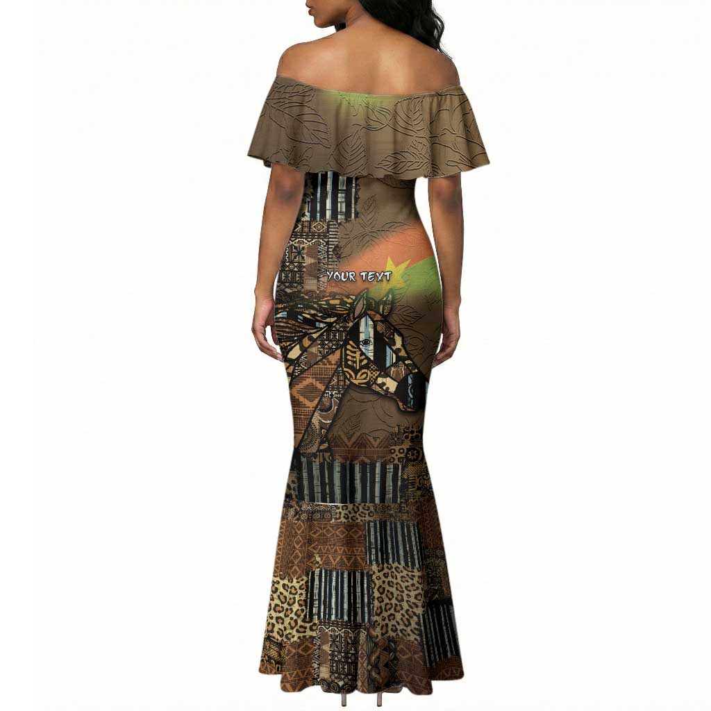 Personalized Burkina Faso Mermaid Dress African Tribal Horse Patchwork Style - African Pride