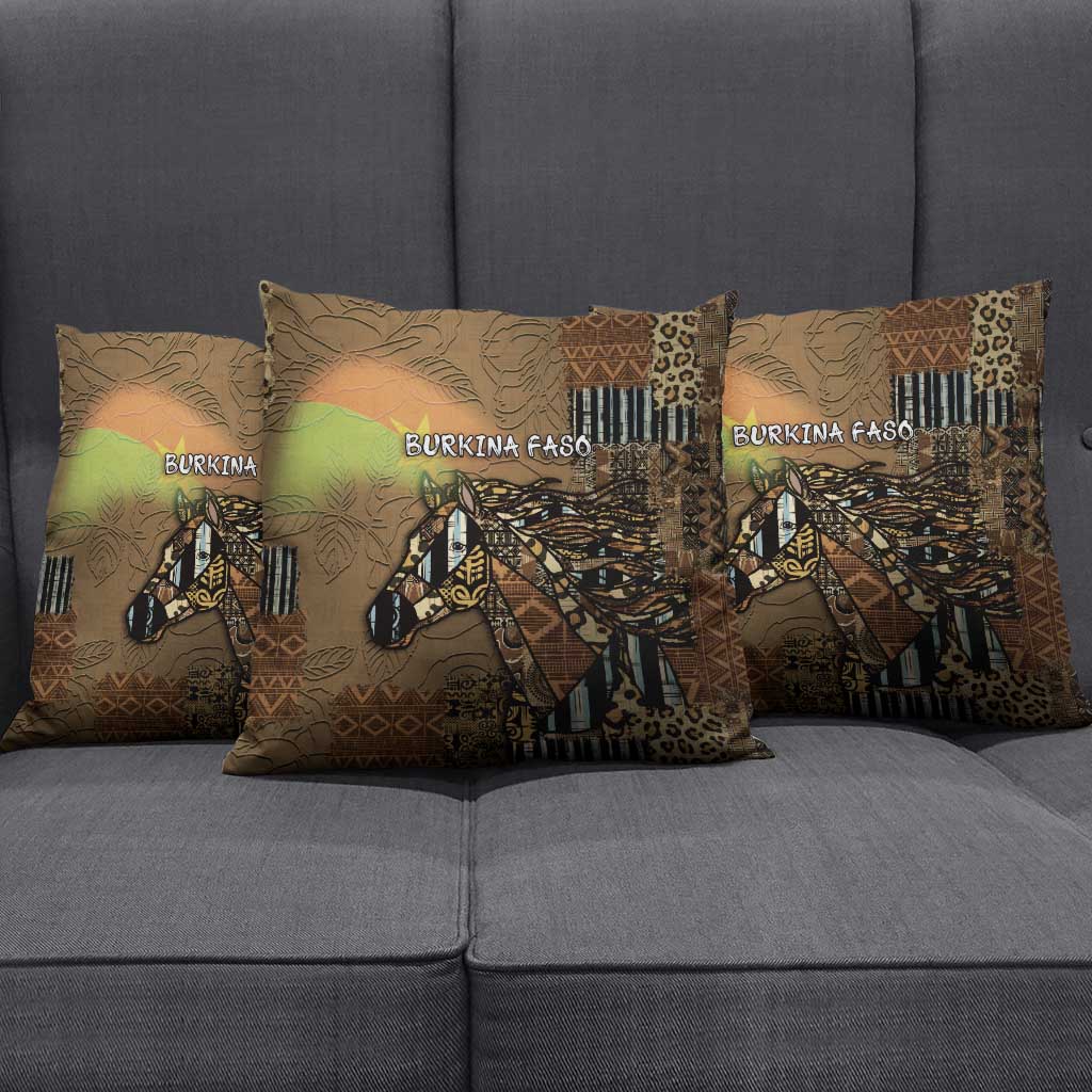 Burkina Faso Pillow Cover African Tribal Horse Patchwork Style - African Pride