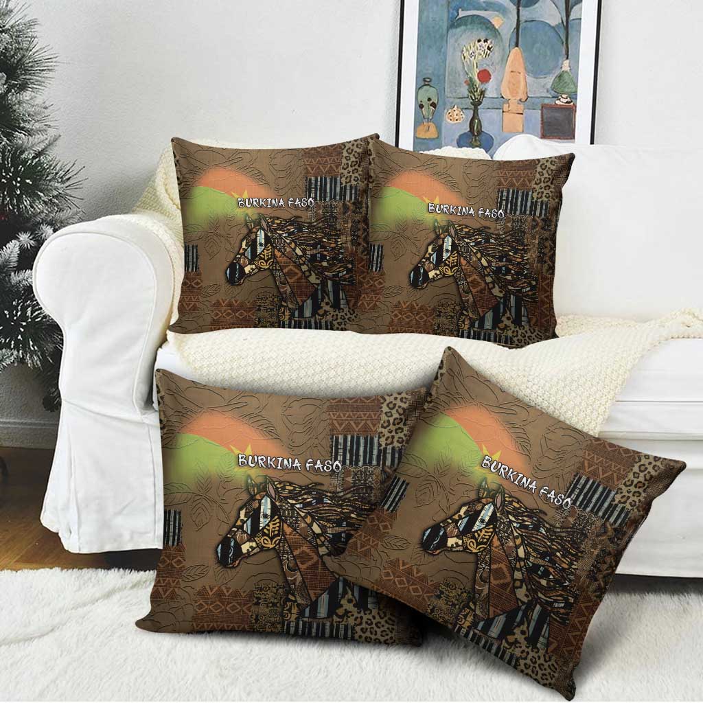 Burkina Faso Pillow Cover African Tribal Horse Patchwork Style - African Pride