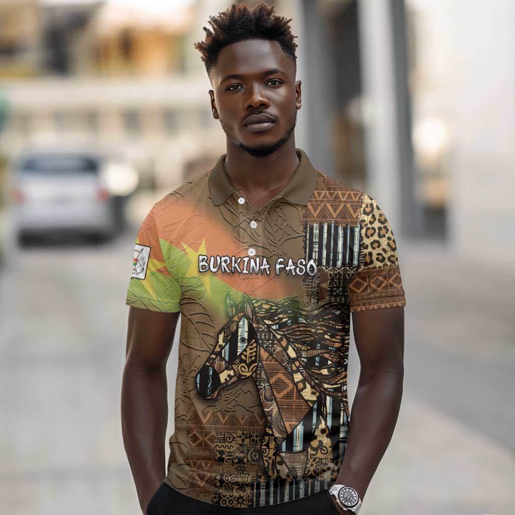 Personalized Burkina Faso Polo Shirt African Tribal Horse Patchwork Style - African Pride