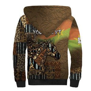 Personalized Burkina Faso Sherpa Hoodie African Tribal Horse Patchwork Style - African Pride