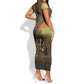 Personalized Burkina Faso Short Sleeve Bodycon Dress African Tribal Horse Patchwork Style - African Pride