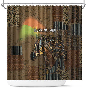 Burkina Faso Shower Curtain African Tribal Horse Patchwork Style - African Pride