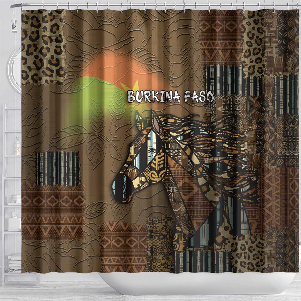 Burkina Faso Shower Curtain African Tribal Horse Patchwork Style - African Pride