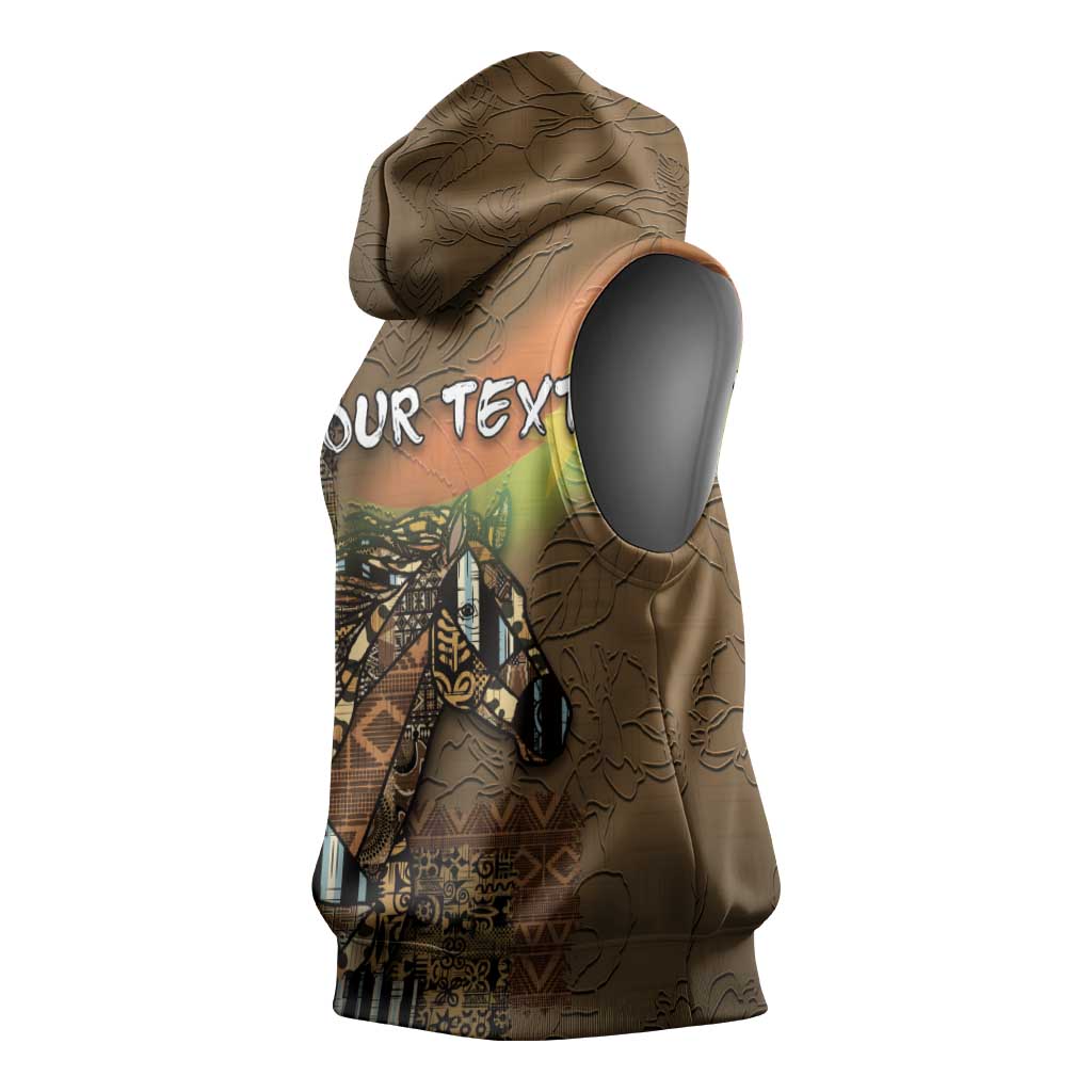 Personalized Burkina Faso Sleeveless Hoodie African Tribal Horse Patchwork Style - African Pride