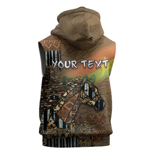 Personalized Burkina Faso Sleeveless Zip Hoodie African Tribal Horse Patchwork Style - African Pride