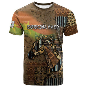 Personalized Burkina Faso T shirt African Tribal Horse Patchwork Style - African Pride