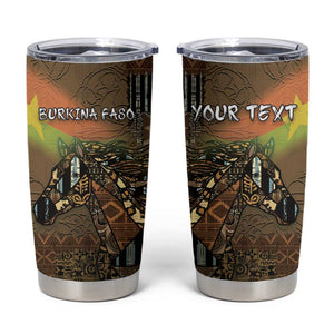 Personalized Burkina Faso Tumbler Cup African Tribal Horse Patchwork Style - African Pride