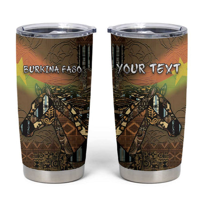 Personalized Burkina Faso Tumbler Cup African Tribal Horse Patchwork Style - African Pride
