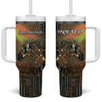 Personalized Burkina Faso Tumbler With Handle African Tribal Horse Patchwork Style - African Pride