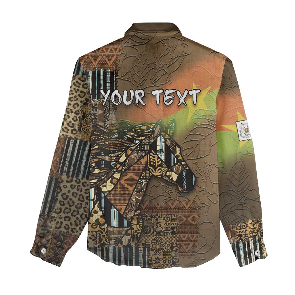 Personalized Burkina Faso Women Casual Shirt African Tribal Horse Patchwork Style - African Pride