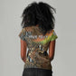 Personalized Burkina Faso Women V-Neck T-Shirt African Tribal Horse Patchwork Style - African Pride