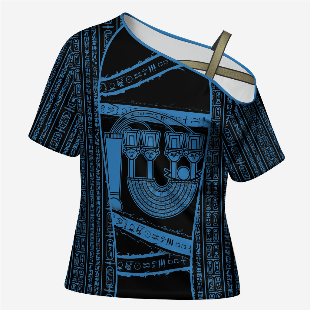 Egypt Menat Cross Shoulder Shirt Ancient Mythology Goddess Hathor Necklace