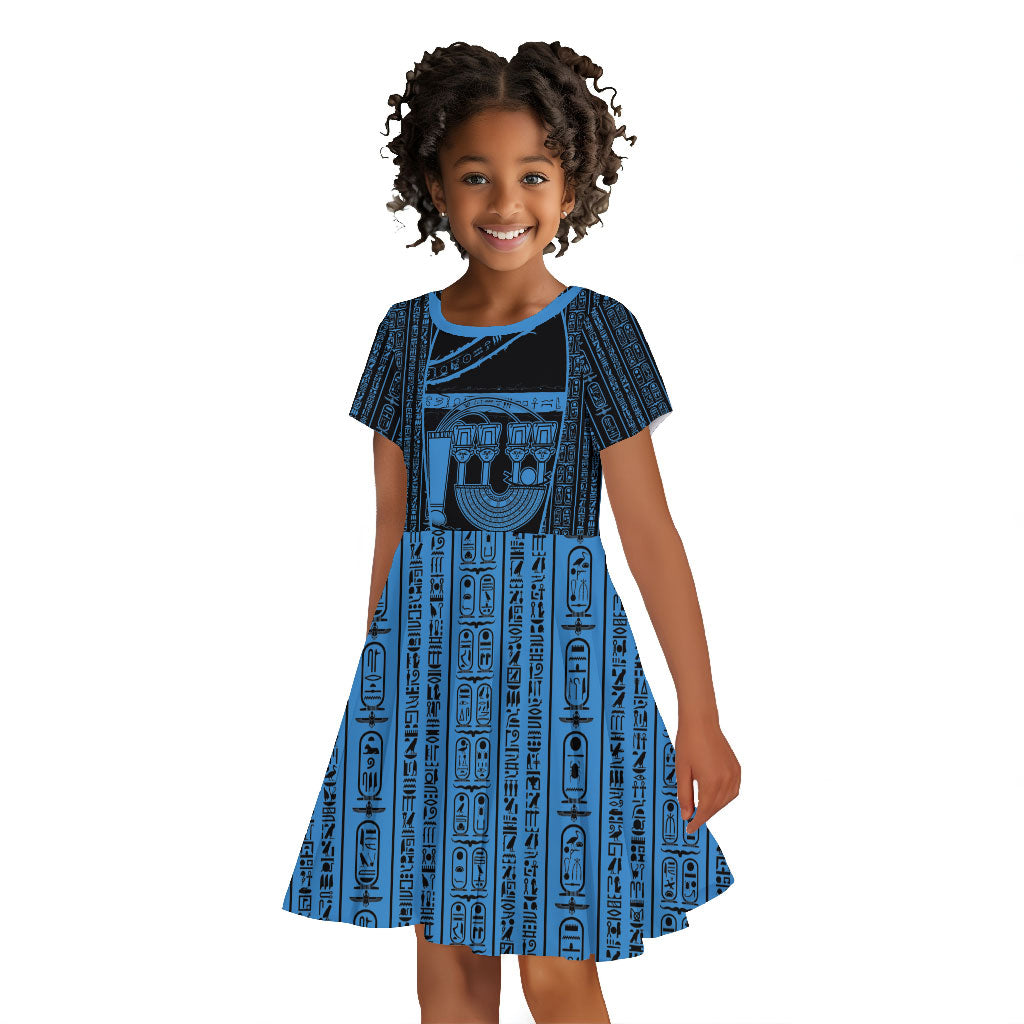 Egypt Menat Kid Short Sleeve Dress Ancient Mythology Goddess Hathor Necklace