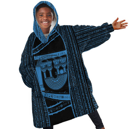 Egypt Menat Kid Wearable Blanket Hoodie Ancient Mythology Goddess Hathor Necklace