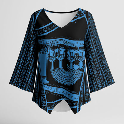 Egypt Menat Kimono Sleeve Blouse Ancient Mythology Goddess Hathor Necklace