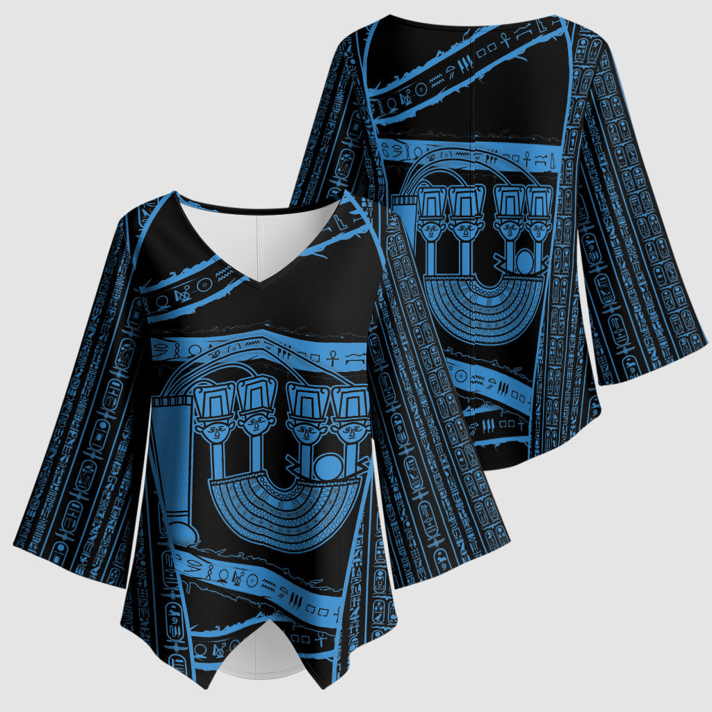 Egypt Menat Kimono Sleeve Blouse Ancient Mythology Goddess Hathor Necklace