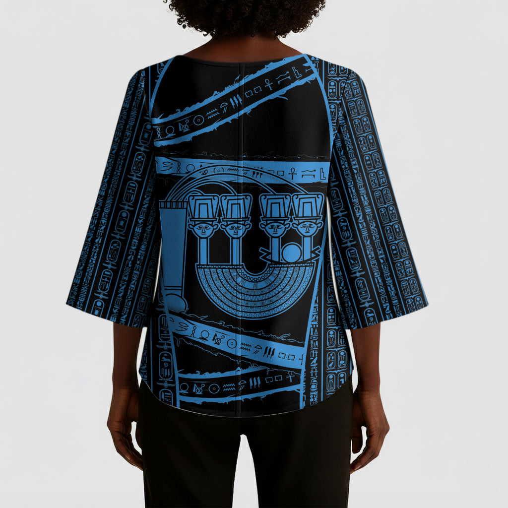 Egypt Menat Kimono Sleeve Blouse Ancient Mythology Goddess Hathor Necklace