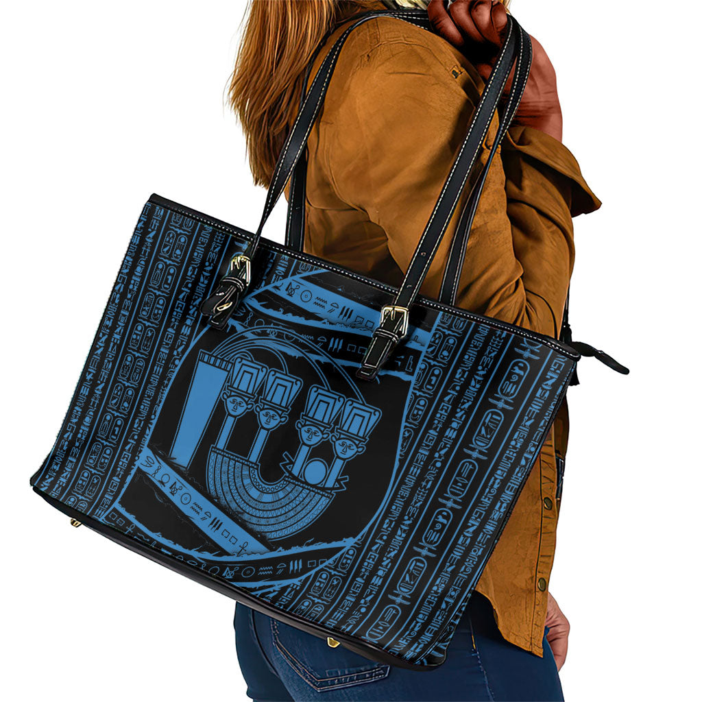 Egypt Menat Leather Tote Bag Ancient Mythology Goddess Hathor Necklace