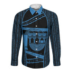 Egypt Menat Long Sleeve Button Shirt Ancient Mythology Goddess Hathor Necklace