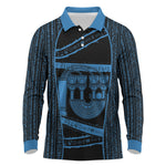 Egypt Menat Long Sleeve Polo Shirt Ancient Mythology Goddess Hathor Necklace