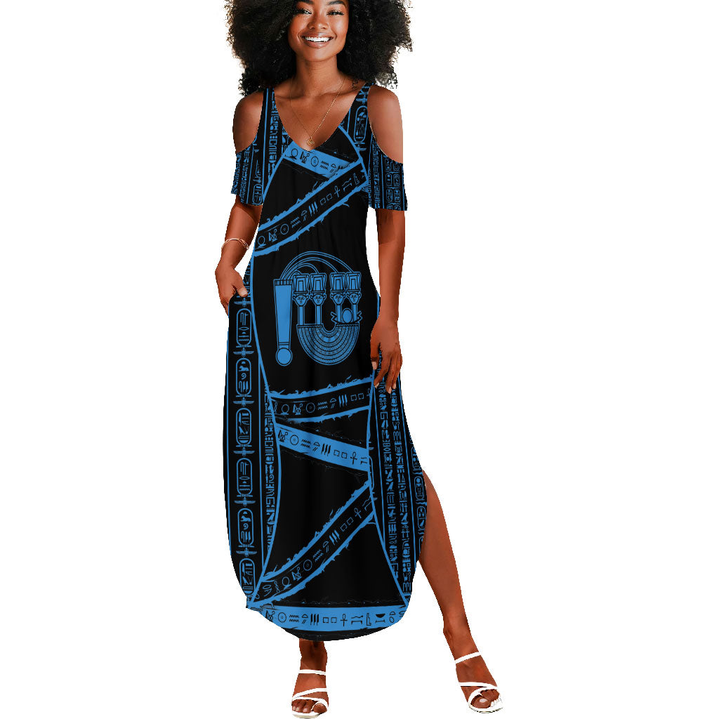Egypt Menat Summer Maxi Dress Ancient Mythology Goddess Hathor Necklace