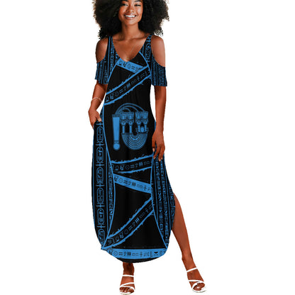 Egypt Menat Summer Maxi Dress Ancient Mythology Goddess Hathor Necklace