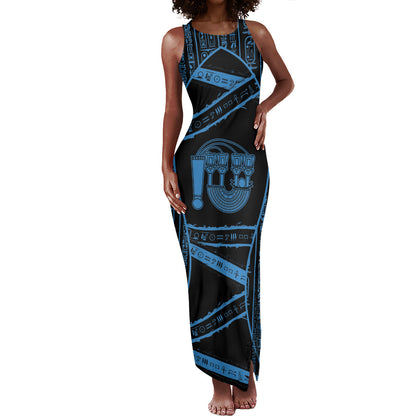 Egypt Menat Tank Maxi Dress Ancient Mythology Goddess Hathor Necklace