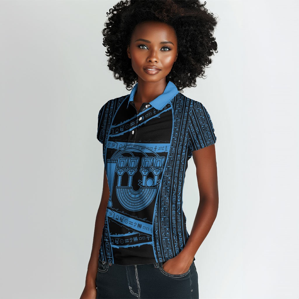 Egypt Menat Women Polo Shirt Ancient Mythology Goddess Hathor Necklace