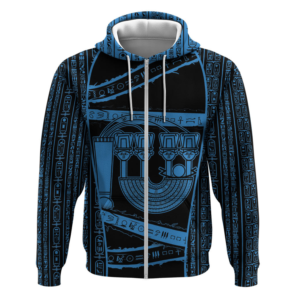 Egypt Menat Zip Hoodie Ancient Mythology Goddess Hathor Necklace