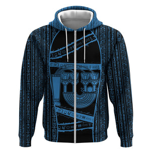 Egypt Menat Zip Hoodie Ancient Mythology Goddess Hathor Necklace