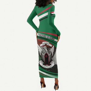 African Sudan Long Sleeve Bodycon Dress Victory Is Ours - African Pride