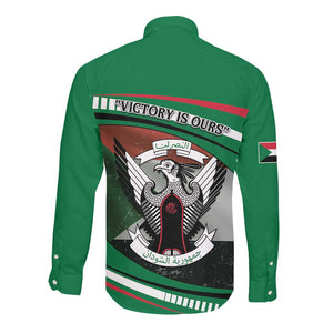 African Sudan Long Sleeve Button Shirt Victory Is Ours - African Pride