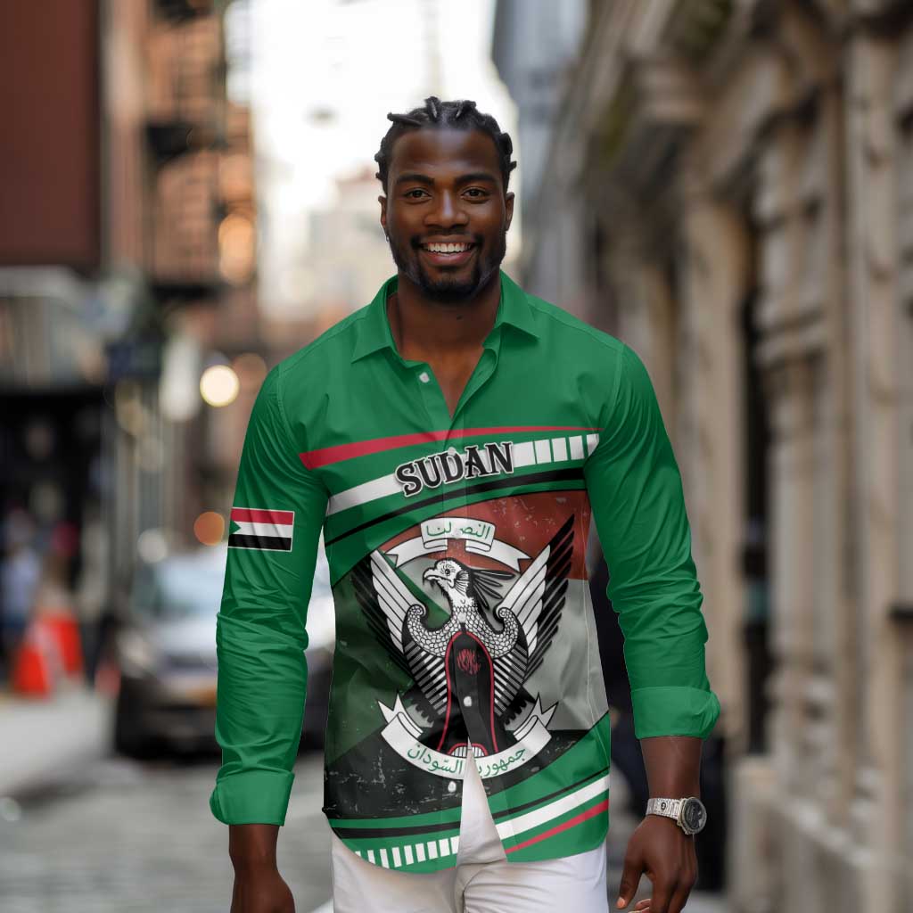 African Sudan Long Sleeve Button Shirt Victory Is Ours - African Pride