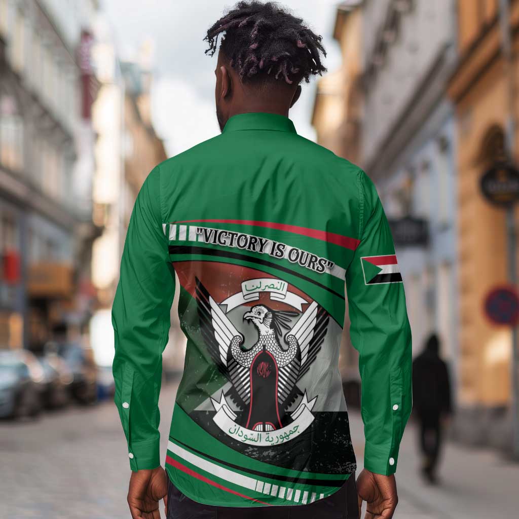 African Sudan Long Sleeve Button Shirt Victory Is Ours - African Pride
