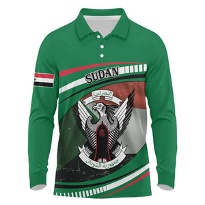African Sudan Long Sleeve Polo Shirt Victory Is Ours - African Pride