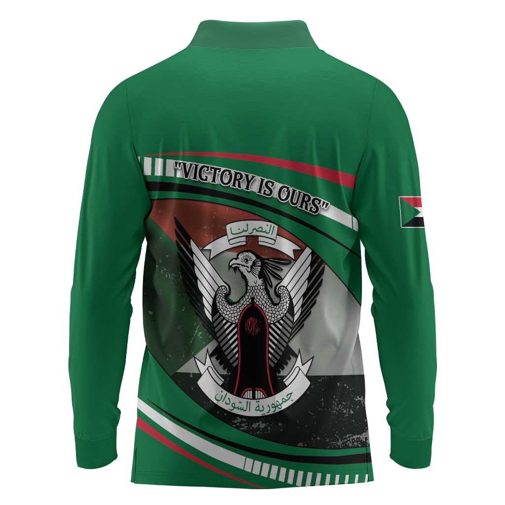 African Sudan Long Sleeve Polo Shirt Victory Is Ours - African Pride