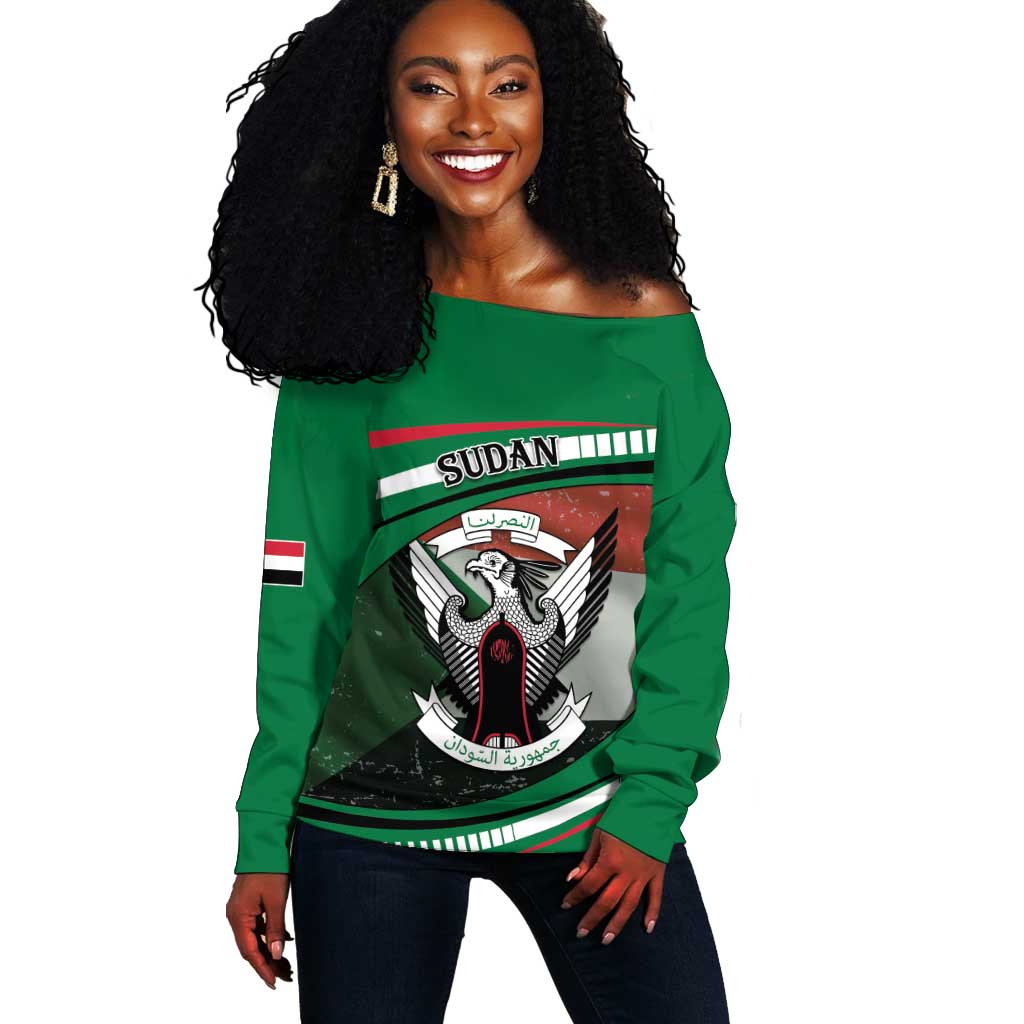 African Sudan Off Shoulder Sweater Victory Is Ours - African Pride