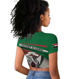 African Sudan Raglan Cropped T shirt Victory Is Ours - African Pride