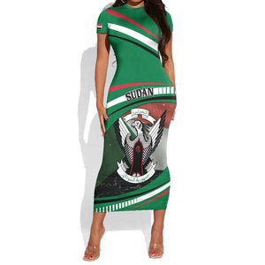 African Sudan Short Sleeve Bodycon Dress Victory Is Ours - African Pride