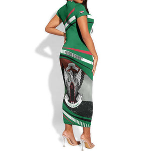 African Sudan Short Sleeve Bodycon Dress Victory Is Ours - African Pride