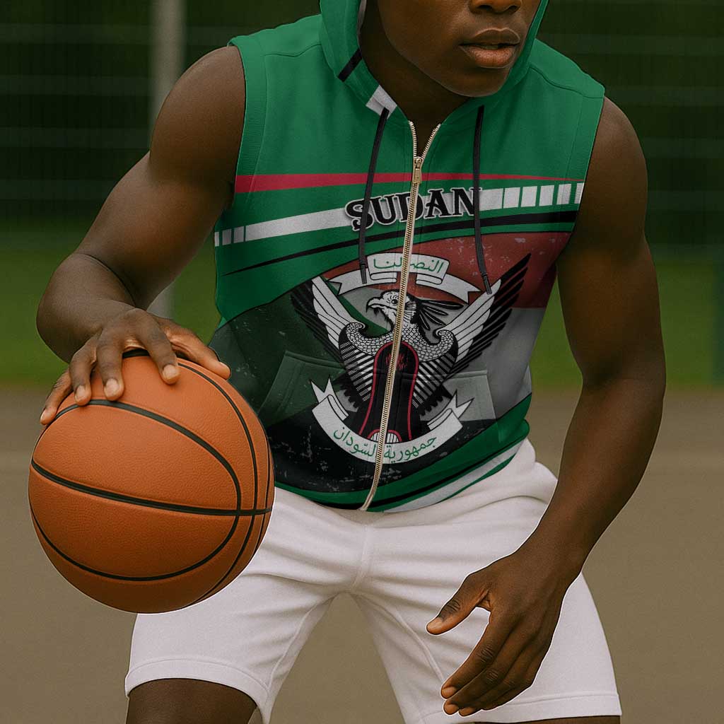 African Sudan Sleeveless Zip Hoodie Victory Is Ours - African Pride