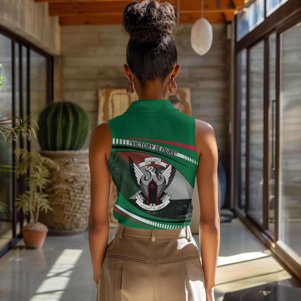 African Sudan Women Sleeveless Polo Shirt Victory Is Ours - African Pride