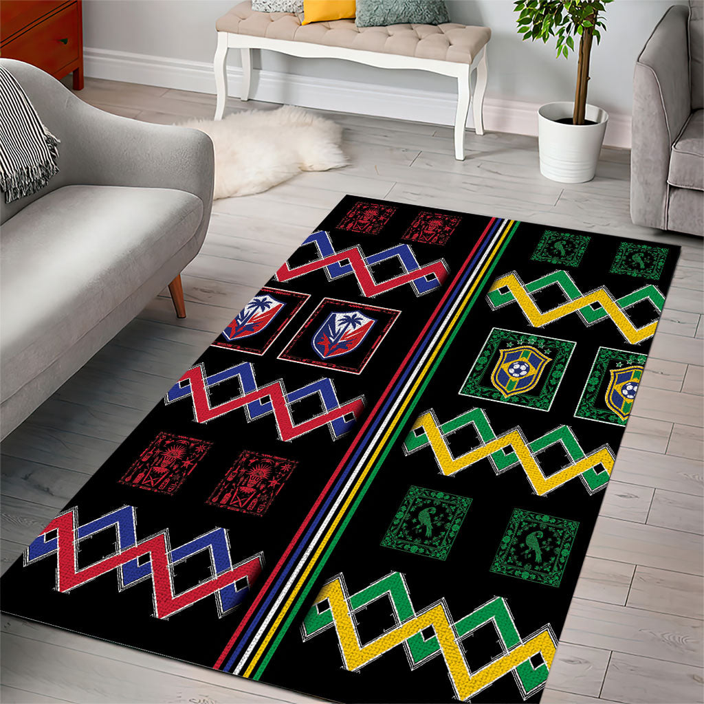 Brazil And Haiti Football Area Rug Mix Brazilian Haitian Roots